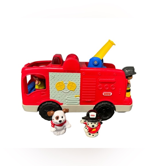 Fisher Price Little People Helping Others Musical Fire Truck With 4 Figures - Picture 10 of 12